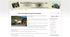 Desktop Screenshot of discover-horse-carriage-driving.com
